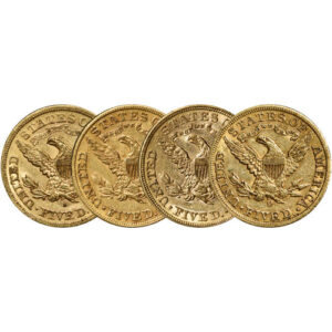 Pre-33 $5 Liberty Gold Half Eagle 4-Coin Set (1838-1899, XF+) Pre-33 $5 Liberty Gold Half Eagle 4-Coin Set (1838-1899, XF+)