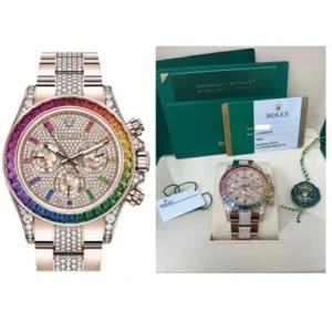 Rolex Daytona Cosmograph Everose Daytona Factory Diamond Rainbow Edition