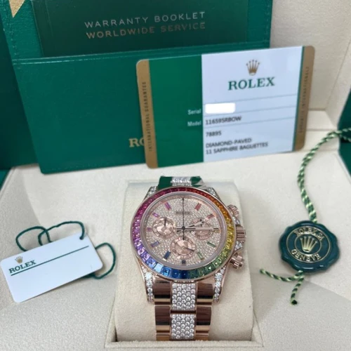 Rolex Daytona Cosmograph Everose Daytona Factory Diamond Rainbow Edition Rolex Daytona Cosmograph Everose Daytona Factory Diamond Rainbow Edition