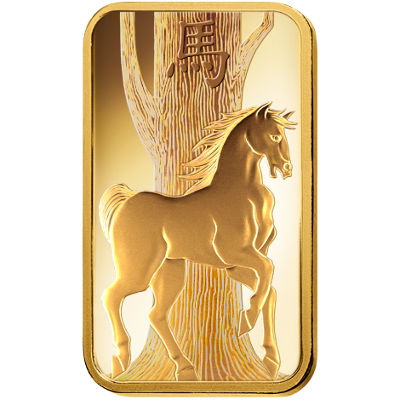 100 Gram PAMP Suisse Lunar Horse Gold Bar (New w/ Assay) 100 Gram PAMP Suisse Lunar Horse Gold Bar (New w/ Assay)