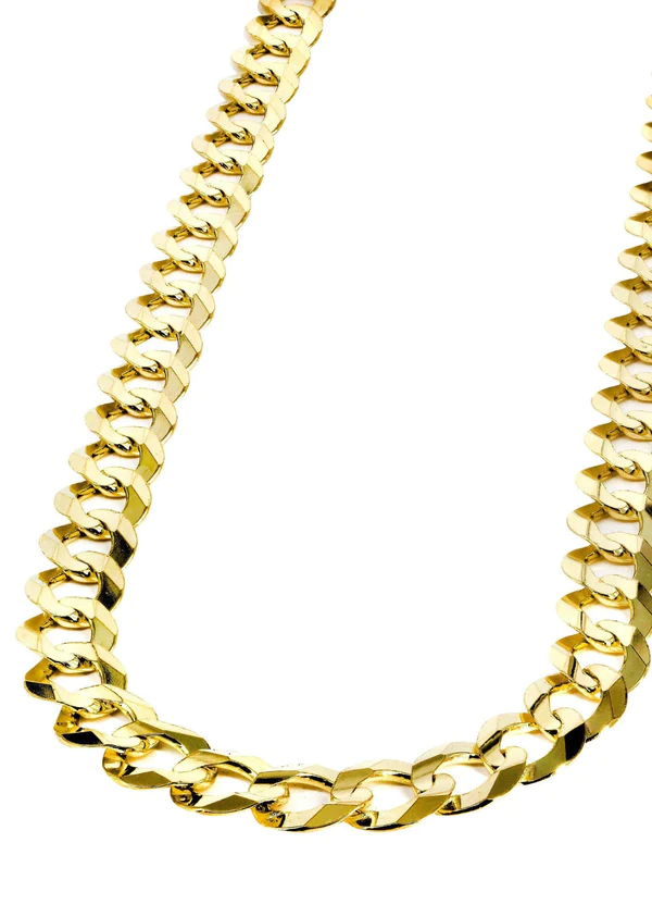 10K Gold Solid Cuban Link Chain For Sale - Men's Gold Chain