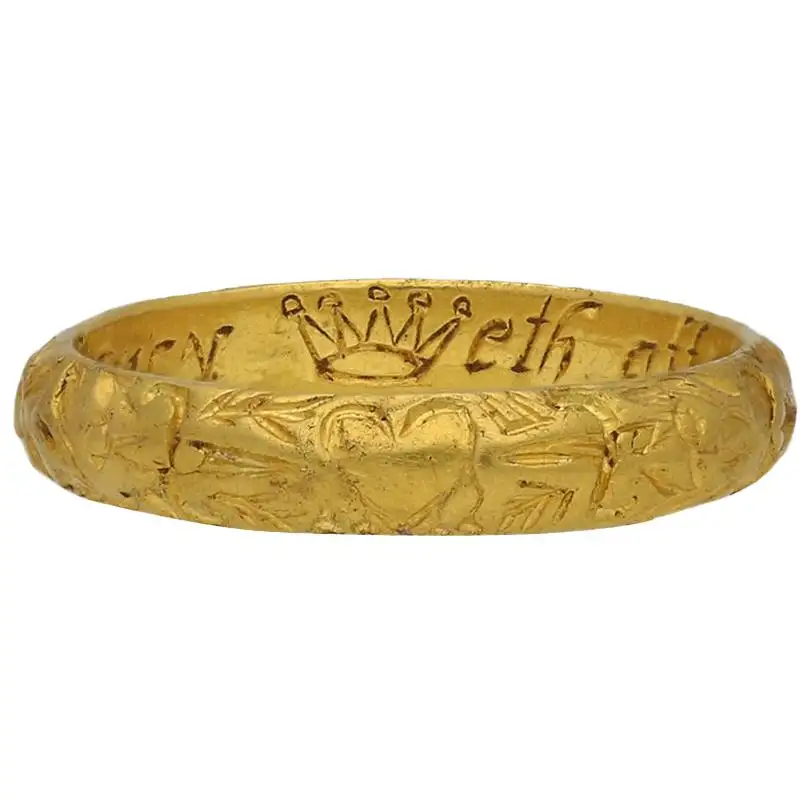17th Century Engraved Gold Posy Ring, circa 1700 17th Century Engraved Gold Posy Ring, circa 1700