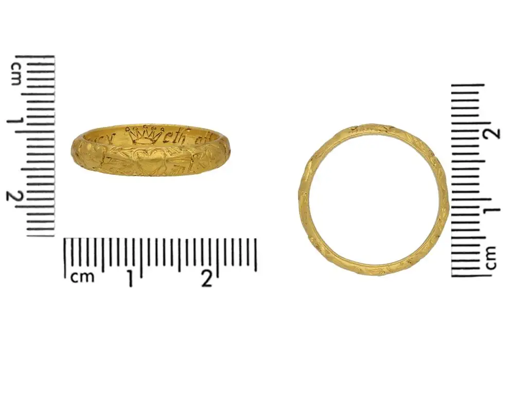 17th Century Engraved Gold Posy Ring, circa 1700 17th Century Engraved Gold Posy Ring, circa 1700