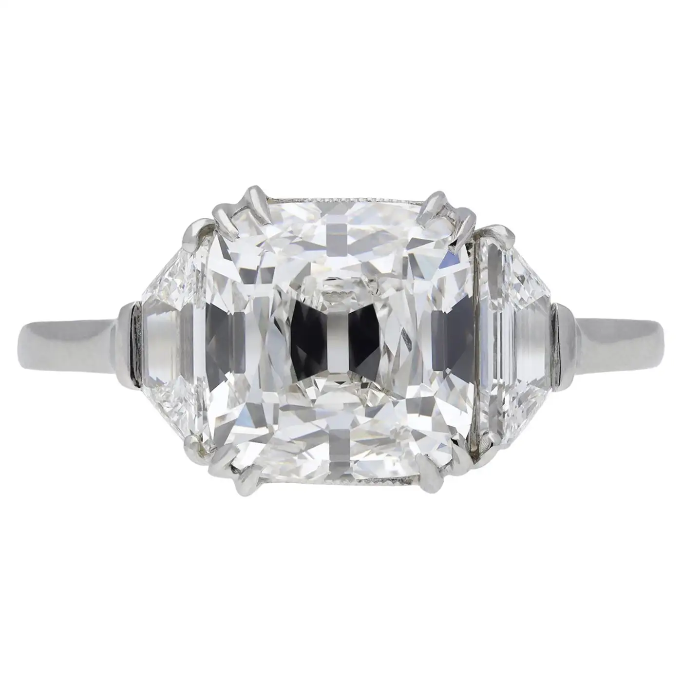 1930s English Art Deco old mine diamond solitaire ring