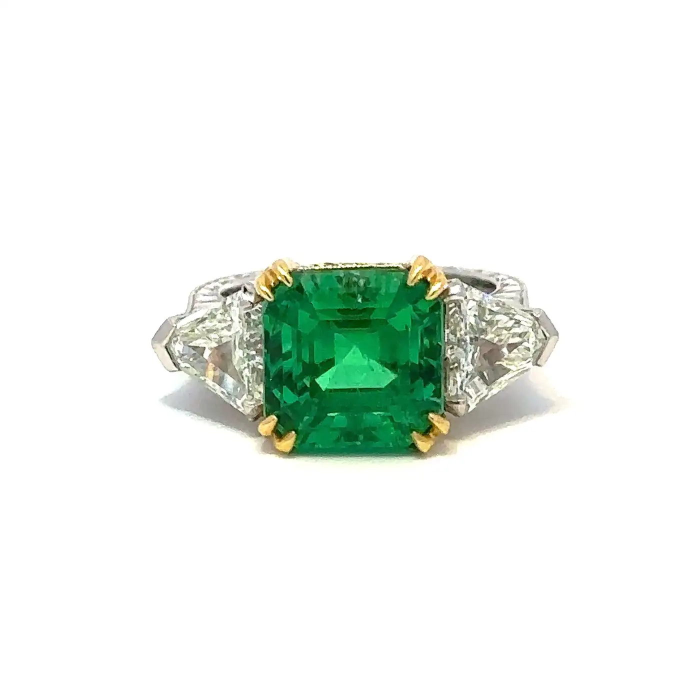 6.18 Carat AGL/AGTA Certified Colombian Emerald and Diamond Ring 6.18 Carat AGL/AGTA Certified Colombian Emerald and Diamond Ring