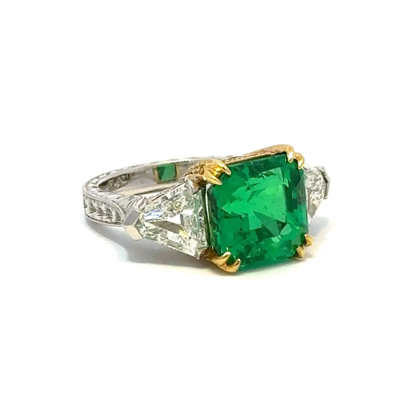 6.18 Carat AGL/AGTA Certified Colombian Emerald and Diamond Ring 6.18 Carat AGL/AGTA Certified Colombian Emerald and Diamond Ring