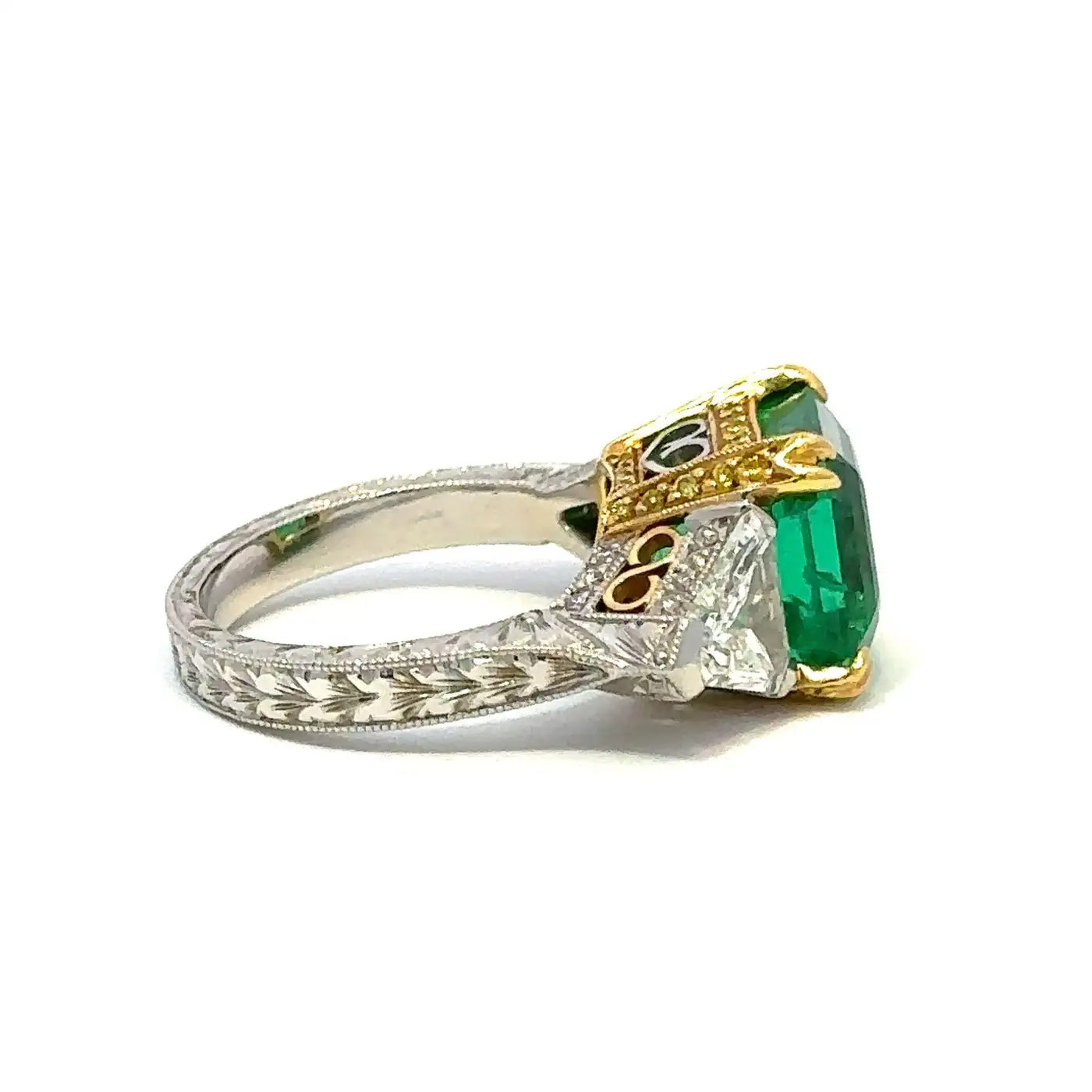 6.18 Carat AGL/AGTA Certified Colombian Emerald and Diamond Ring 6.18 Carat AGL/AGTA Certified Colombian Emerald and Diamond Ring