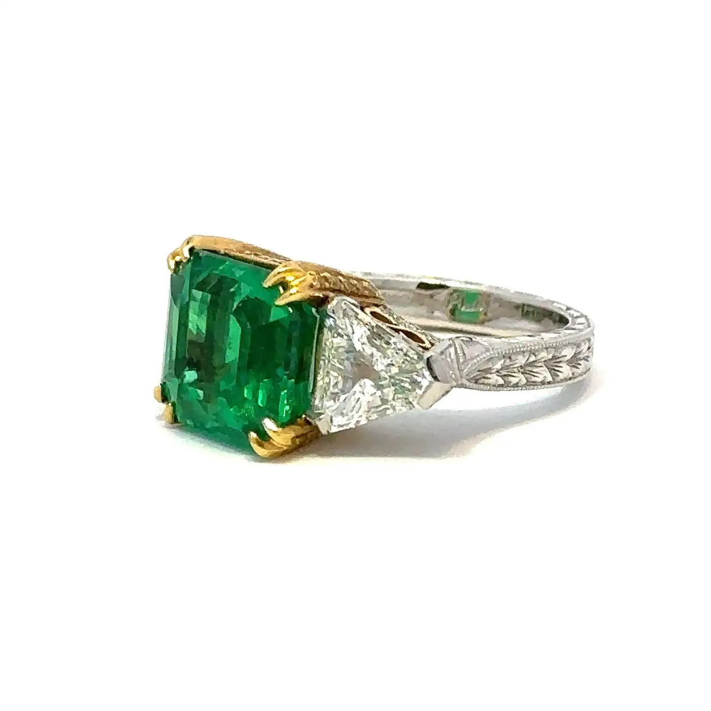 6.18 Carat AGL/AGTA Certified Colombian Emerald and Diamond Ring 6.18 Carat AGL/AGTA Certified Colombian Emerald and Diamond Ring