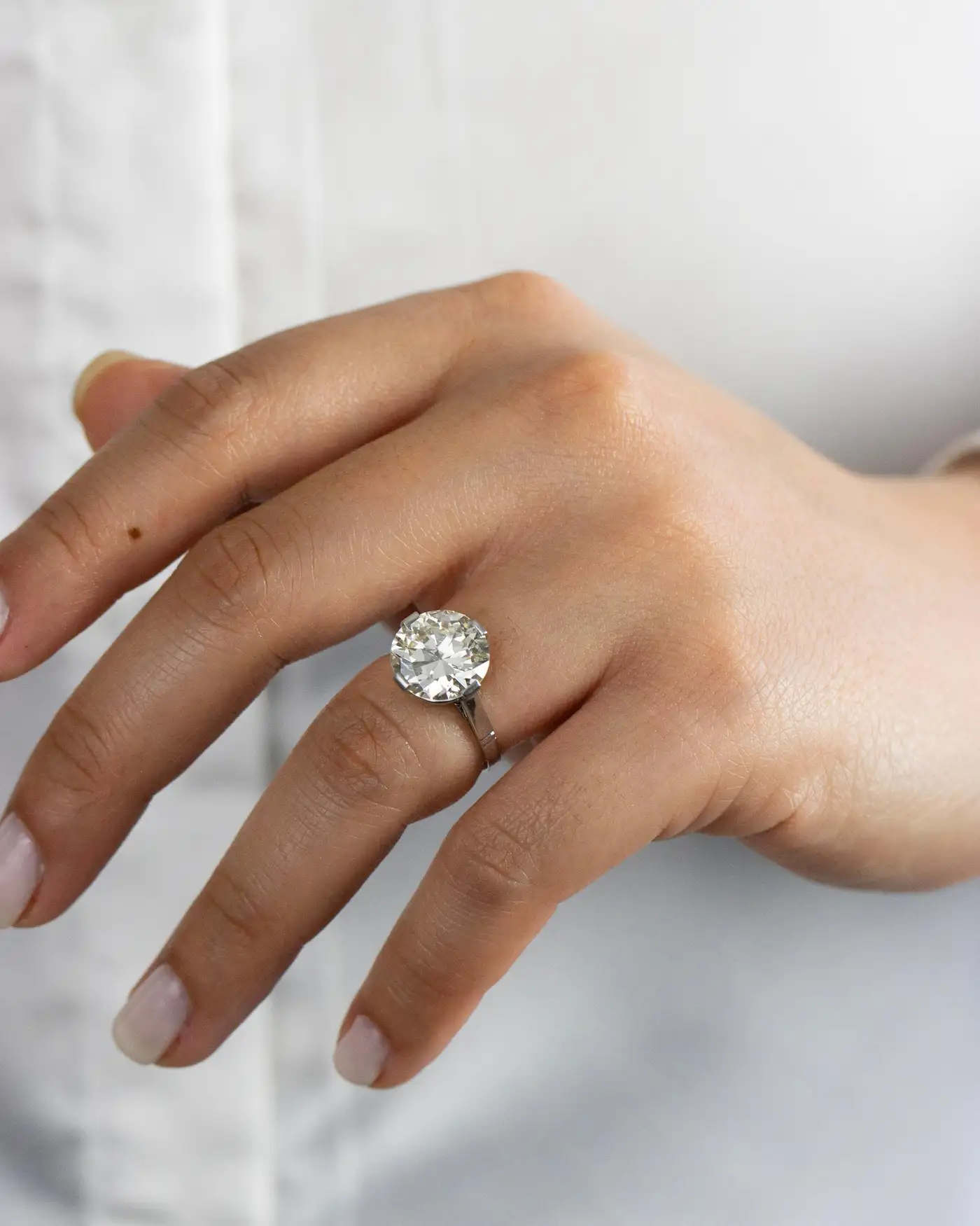 Antique 5.19 Carats Old European Cut Diamond Solitaire Engagement Ring Antique 5.19 Carats Old European Cut Diamond Solitaire Engagement Ring