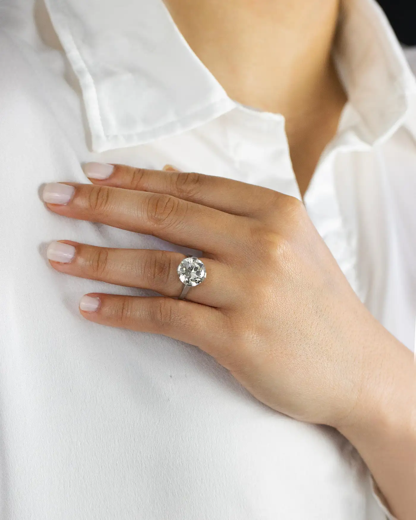Antique 5.19 Carats Old European Cut Diamond Solitaire Engagement Ring Antique 5.19 Carats Old European Cut Diamond Solitaire Engagement Ring