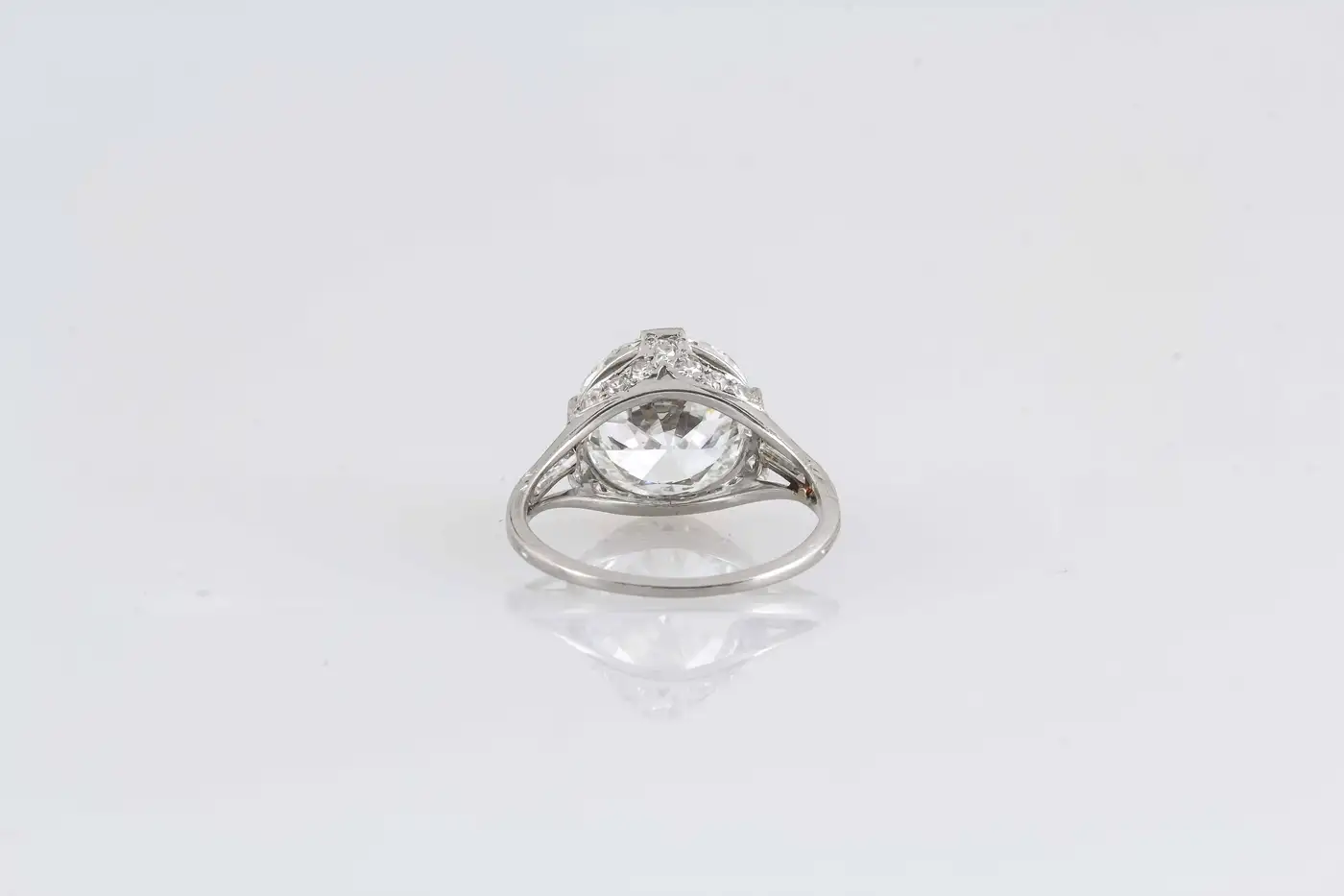 Art Deco 4.06 Carat Old European Cut Diamond Engagement Ring