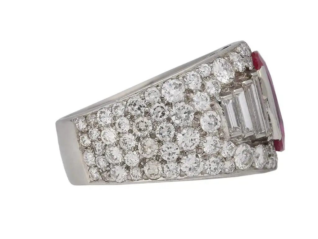 Bulgari Natural Unenhanced Burmese Ruby Diamond Ring Bulgari Natural Unenhanced Burmese Ruby Diamond Ring