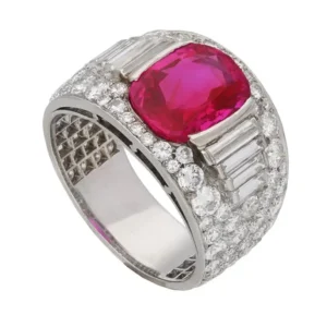 Bulgari Natural Unenhanced Burmese Ruby Diamond Ring Bulgari Natural Unenhanced Burmese Ruby Diamond Ring
