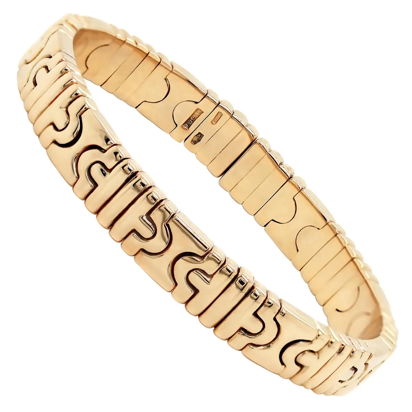 Bulgari Parentesi 18 Carat Yellow Gold Cuff Bangle Bracelet