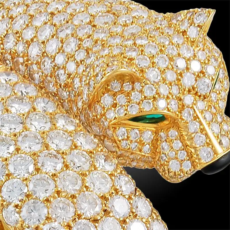 Cartier Diamond Panther Cuff Bangle Watch Cartier Diamond Panther Cuff Bangle Watch