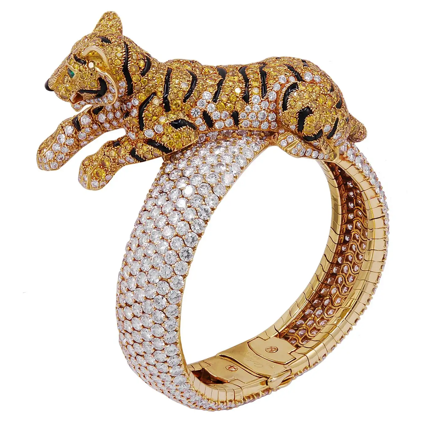 Cartier Vivid Yellow White Diamond Panther Watch Cartier Vivid Yellow White Diamond Panther Watch