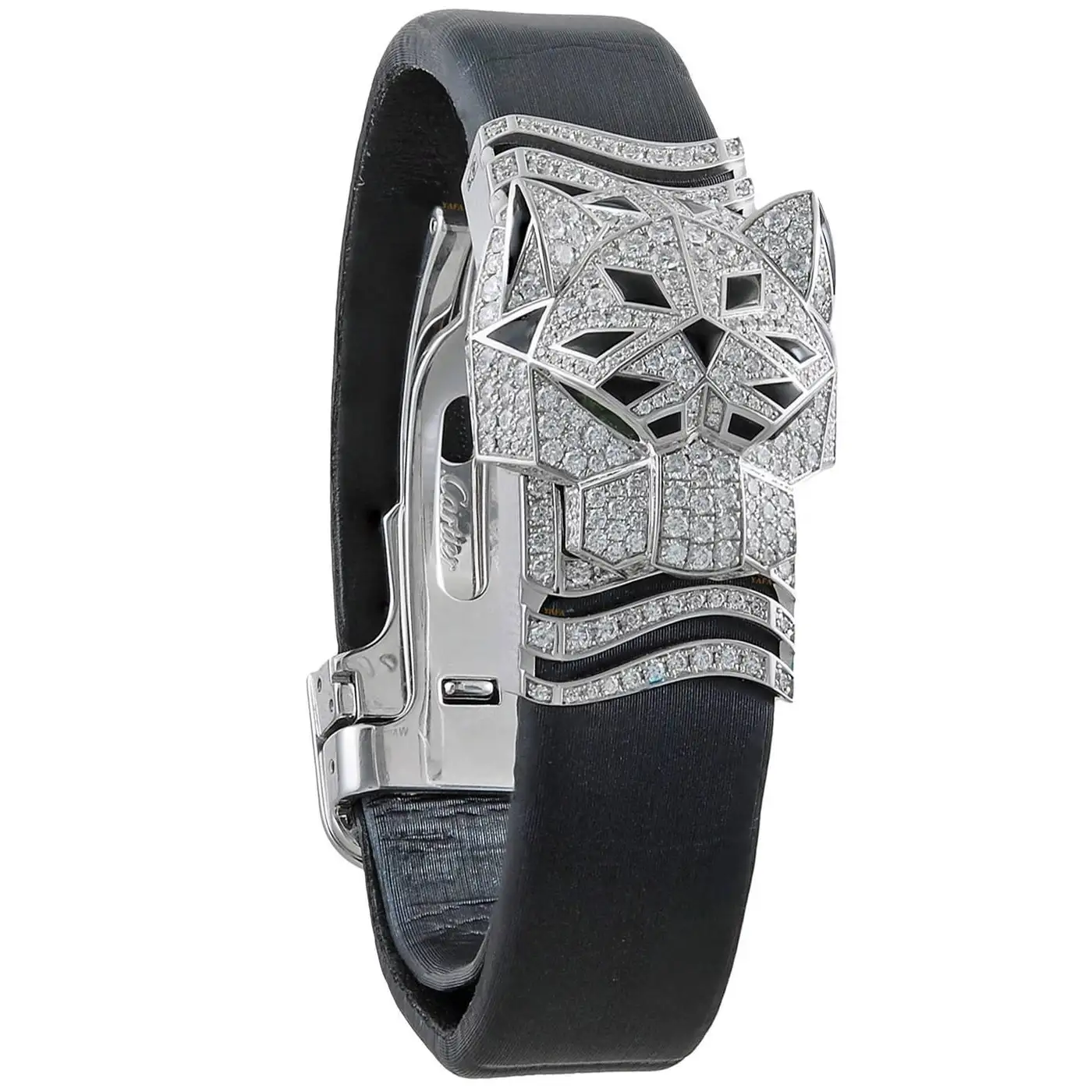 Cartier White Gold Diamond Onyx Panthere Secrete de Cartier Quartz Wristwatch Cartier White Gold Diamond Onyx Panthere Secrete de Cartier Quartz Wristwatch