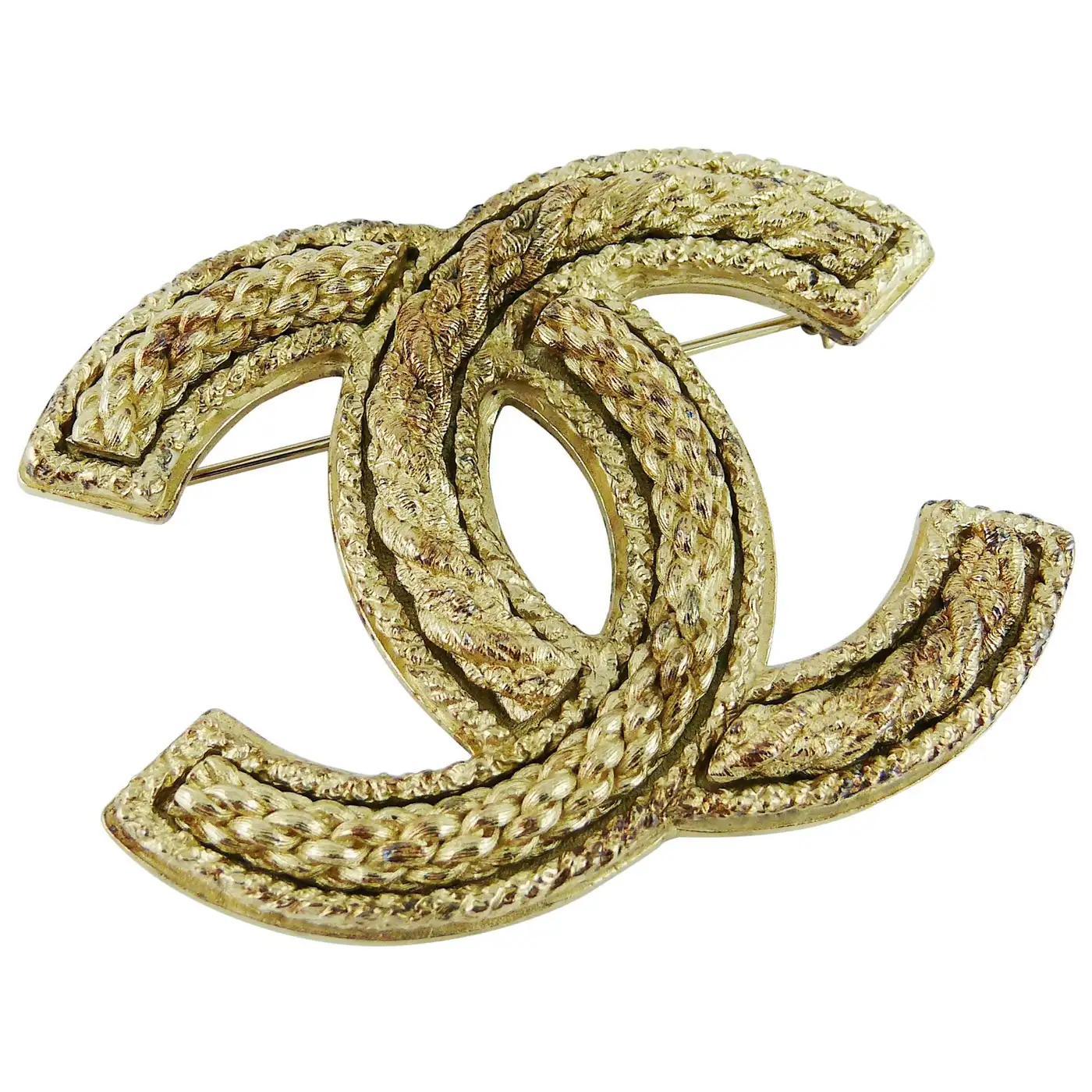 Chanel Jumbo Logo Brooch For Sale Chanel Jumbo Logo Brooch For Sale
