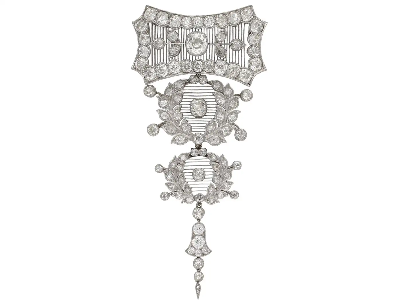 Child & Child Rare Magnificent Diamond Platinum Pendant Brooch, circa 1900