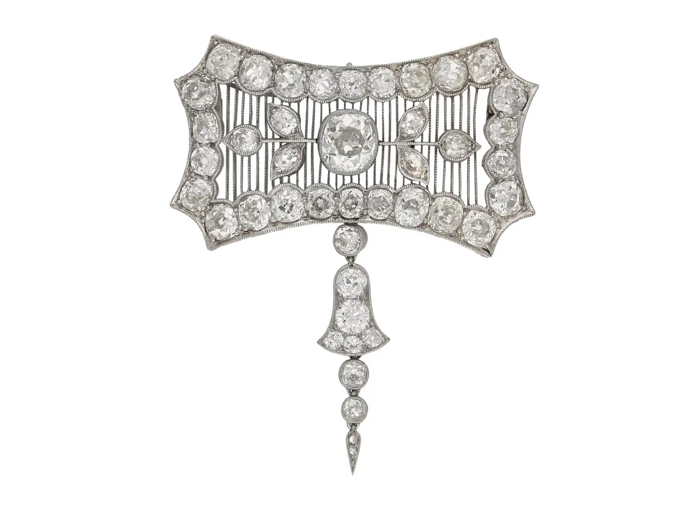 Child & Child Rare Magnificent Diamond Platinum Pendant Brooch, circa 1900 Child & Child Rare Magnificent Diamond Platinum Pendant Brooch, circa 1900