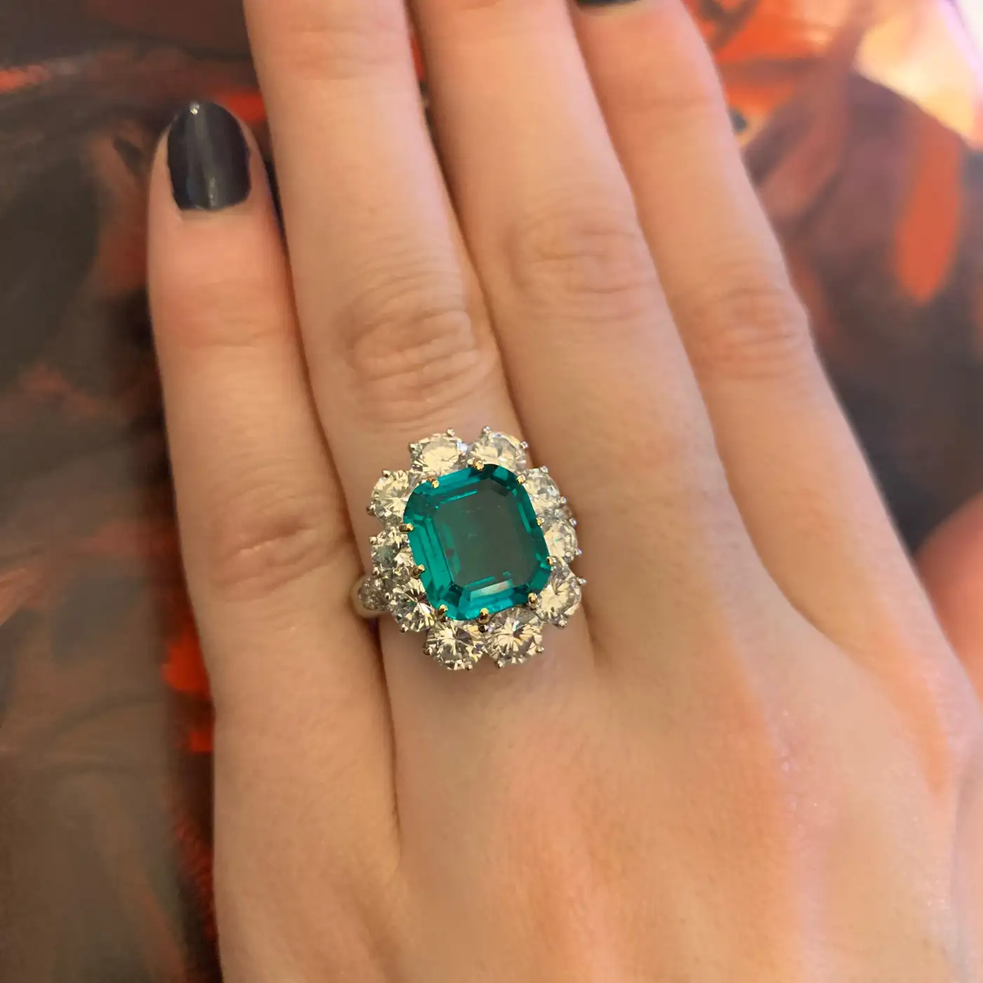 Colombian Emerald and Diamond Ring, American, circa 1980, Van Cleef & Arpels Colombian Emerald and Diamond Ring, American, circa 1980, Van Cleef & Arpels