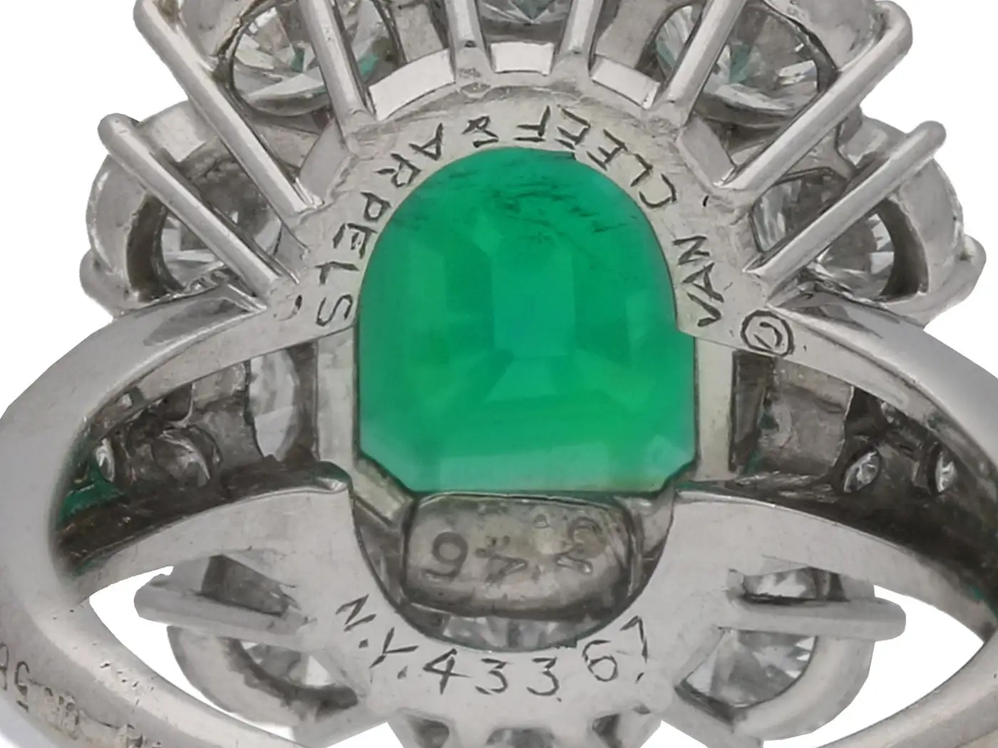 Colombian Emerald and Diamond Ring, American, circa 1980, Van Cleef & Arpels Colombian Emerald and Diamond Ring, American, circa 1980, Van Cleef & Arpels