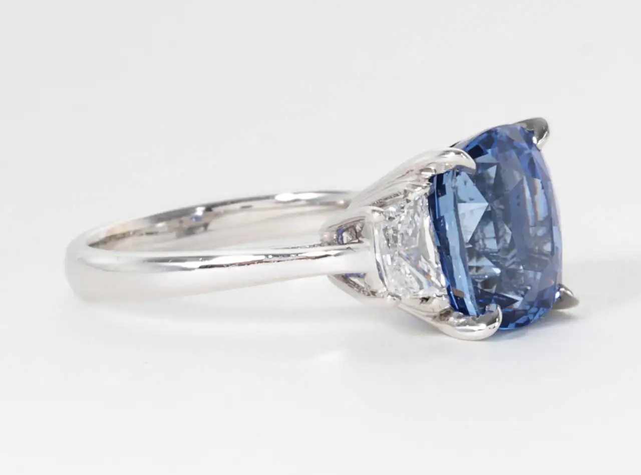 Cushion Cut Blue Sapphire Diamond Gold Ring GIA Certified 8.04 Carat Cushion Cut Blue Sapphire Diamond Gold Ring GIA Certified 8.04 Carat