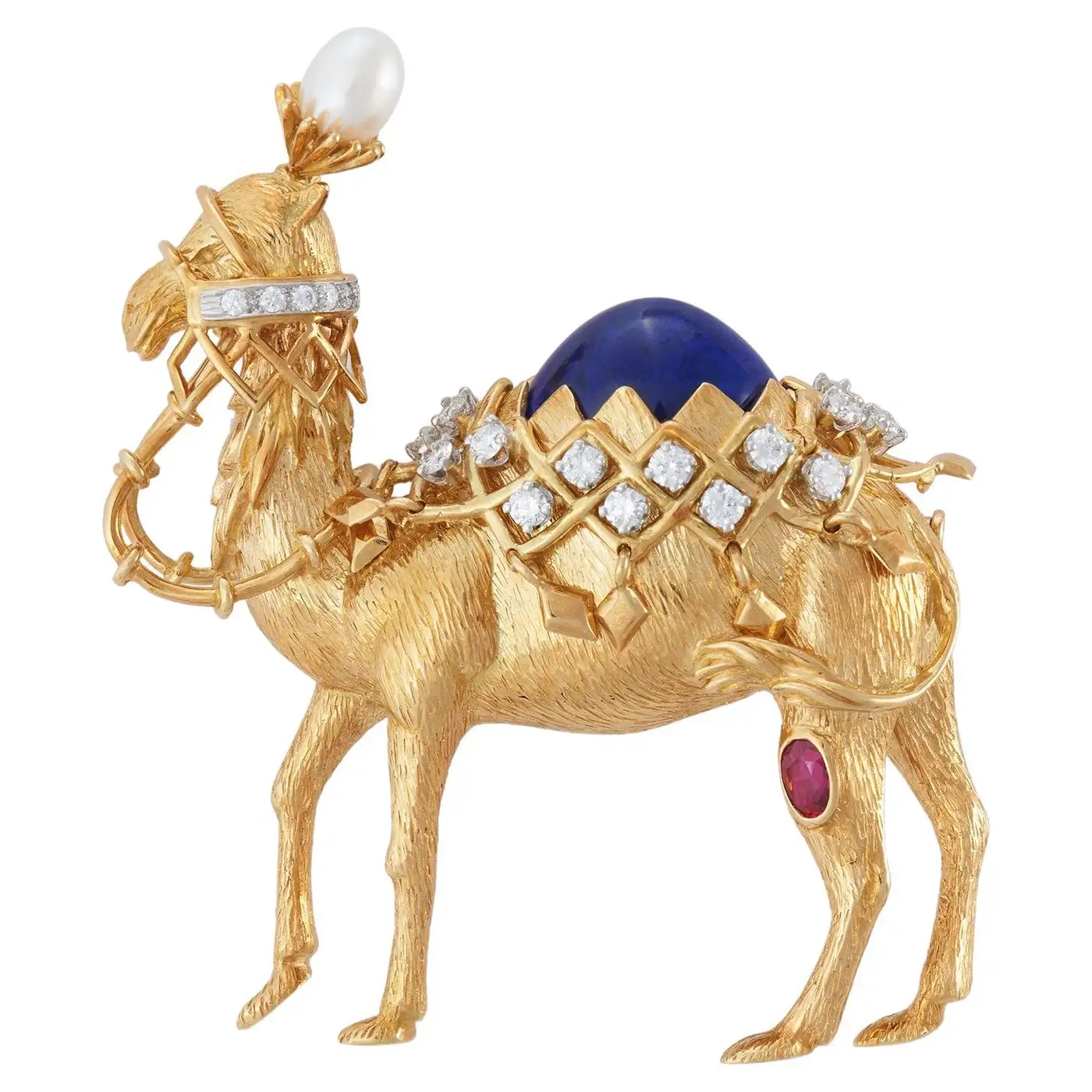 Diamond and Lapis Lazuli Camel Brooch Jean Schlumberger for Tiffany & Co. Diamond and Lapis Lazuli Camel Brooch Jean Schlumberger for Tiffany & Co.