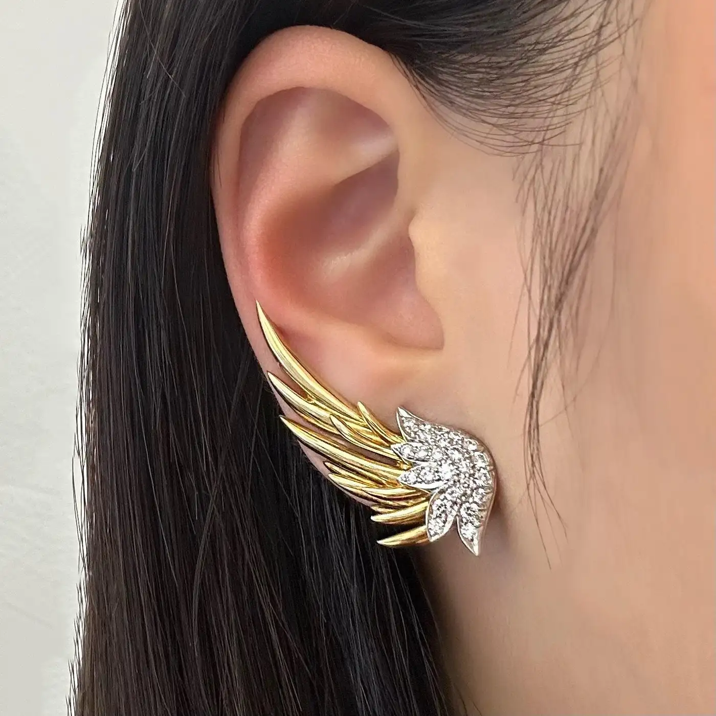 Flame Diamond Ear Clips For Sale - Jean Schlumberger for Tiffany & Co. Flame Diamond Ear Clips For Sale - Jean Schlumberger for Tiffany & Co.