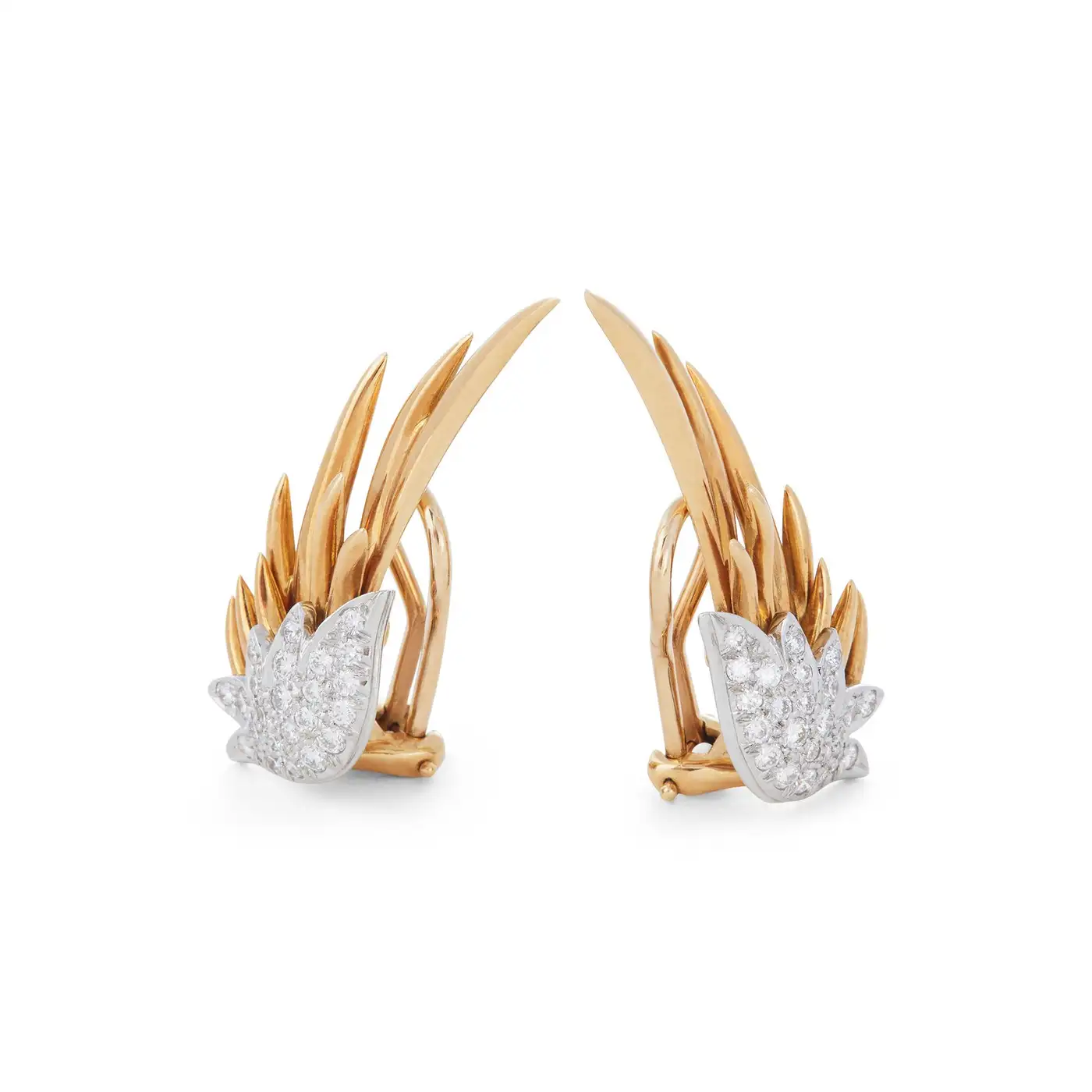 Flame Diamond Ear Clips For Sale - Jean Schlumberger for Tiffany & Co. Flame Diamond Ear Clips For Sale - Jean Schlumberger for Tiffany & Co.