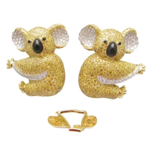 Graff Yellow Diamond Two Koala Bear Detachable Brooch Graff Yellow Diamond Two Koala Bear Detachable Brooch