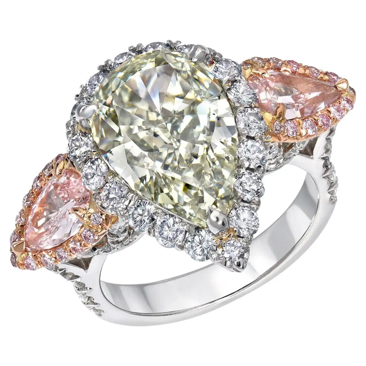 Green Diamond Ring 5.16 Carat Pear Shape GIA Certified Green Diamond Ring 5.16 Carat Pear Shape GIA Certified
