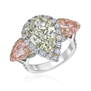 Green Diamond Ring 5.16 Carat Pear Shape GIA Certified Green Diamond Ring 5.16 Carat Pear Shape GIA Certified
