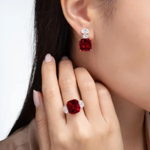 Gubelin Certified 21.50 Carat No Heat Burmese Spinel Earrings Gubelin Certified 21.50 Carat No Heat Burmese Spinel Earrings