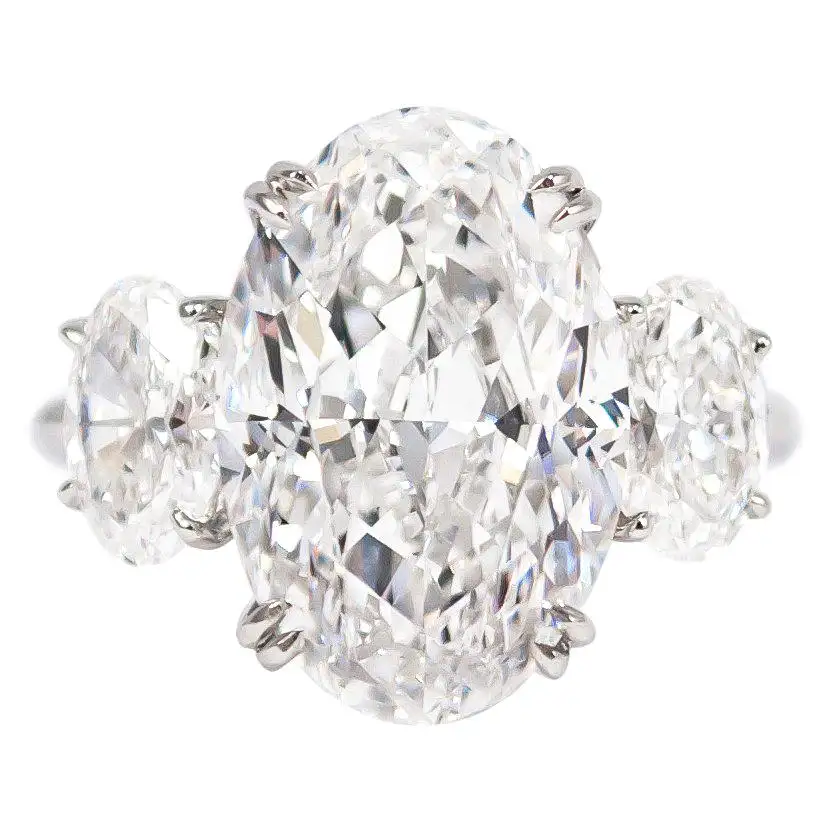 J. Birnbach GIA Certified 8.03 E SI1 Carat Oval Diamond Three-Stone Ring J. Birnbach GIA Certified 8.03 E SI1 Carat Oval Diamond Three-Stone Ring