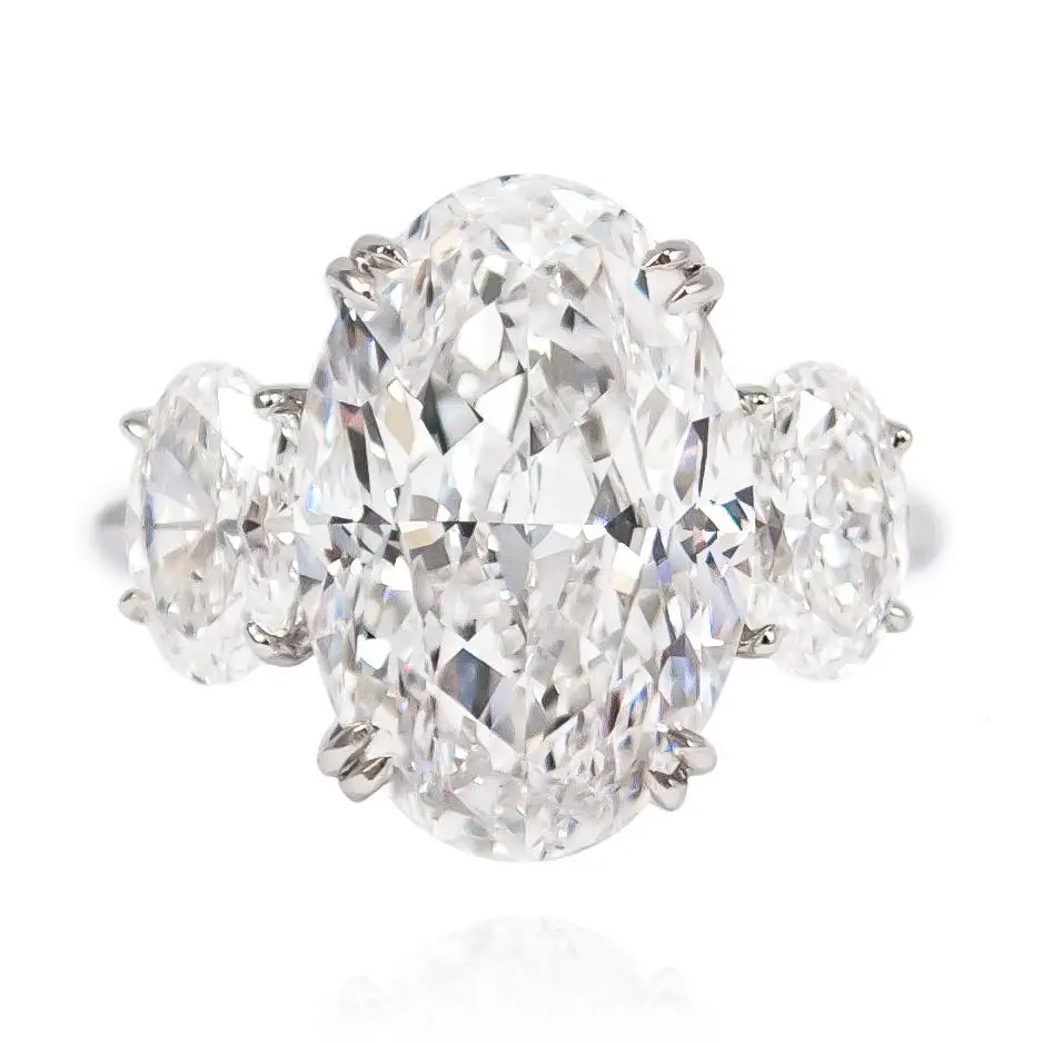 J. Birnbach GIA Certified 8.03 E SI1 Carat Oval Diamond Three-Stone Ring J. Birnbach GIA Certified 8.03 E SI1 Carat Oval Diamond Three-Stone Ring