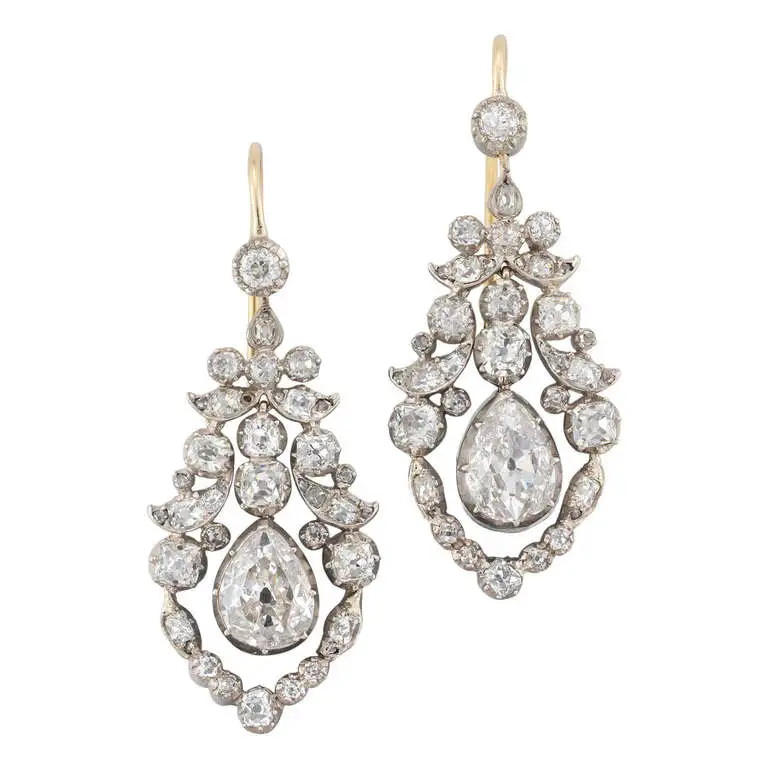 Late Georgian Diamond Earrings For Sale - A Rare Pair Late Georgian Diamond Earrings For Sale - A Rare Pair