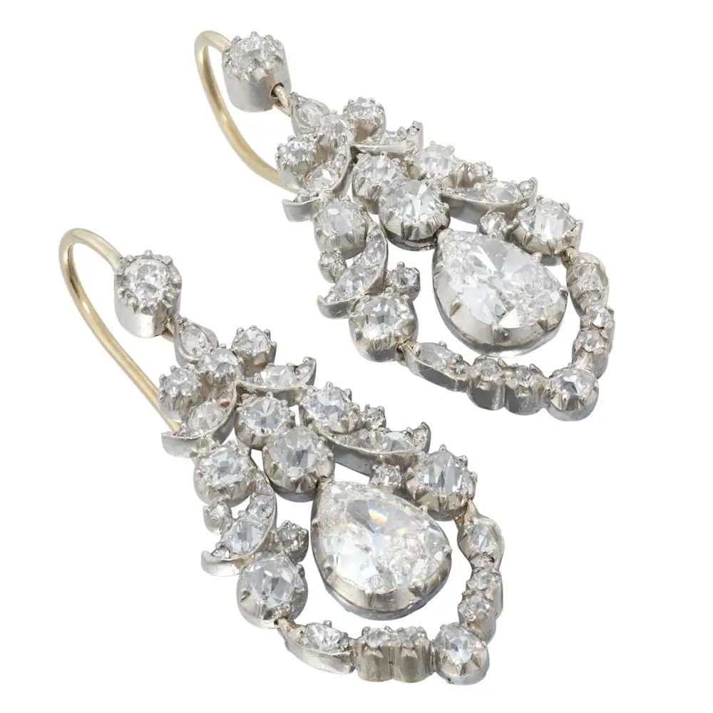 Late Georgian Diamond Earrings For Sale - A Rare Pair Late Georgian Diamond Earrings For Sale - A Rare Pair