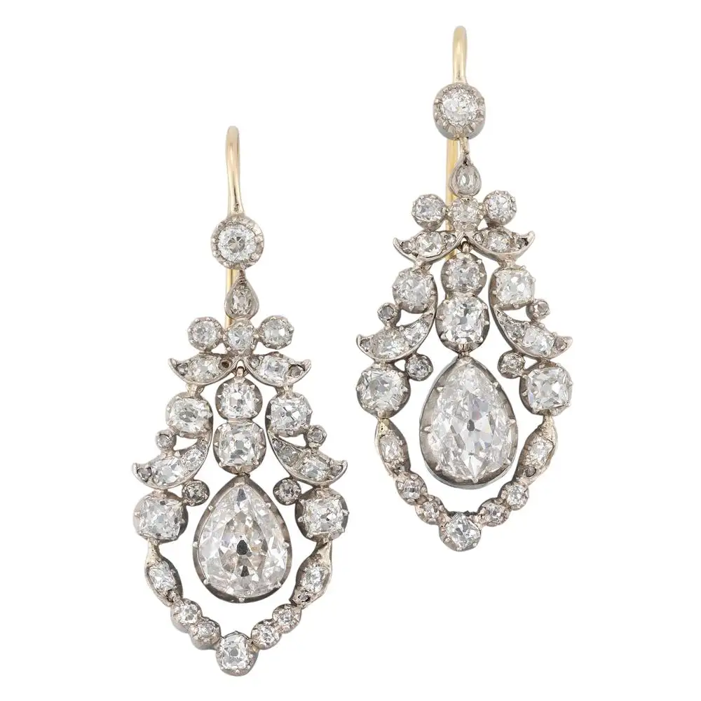 Late Georgian Diamond Earrings For Sale - A Rare Pair Late Georgian Diamond Earrings For Sale - A Rare Pair