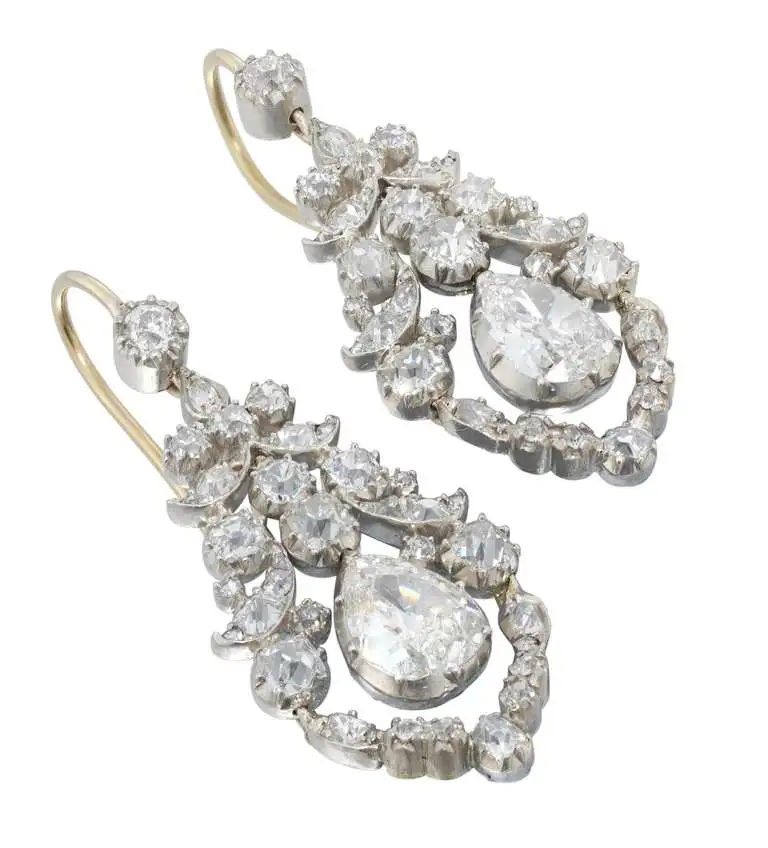 Late Georgian Diamond Earrings For Sale - A Rare Pair Late Georgian Diamond Earrings For Sale - A Rare Pair