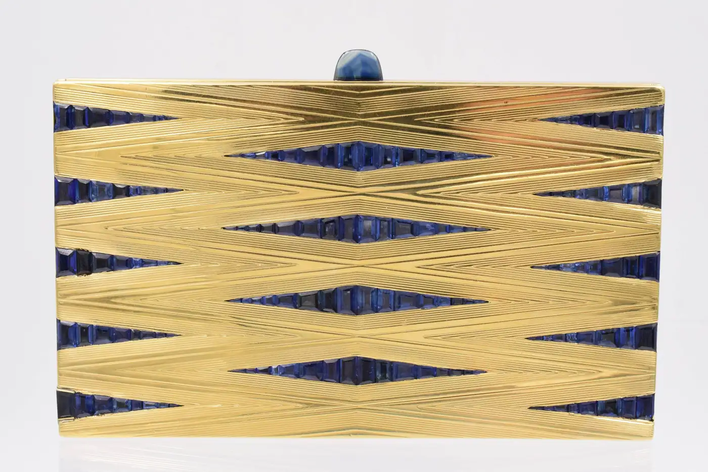 Magnificent French Retro Sapphire Gold Box