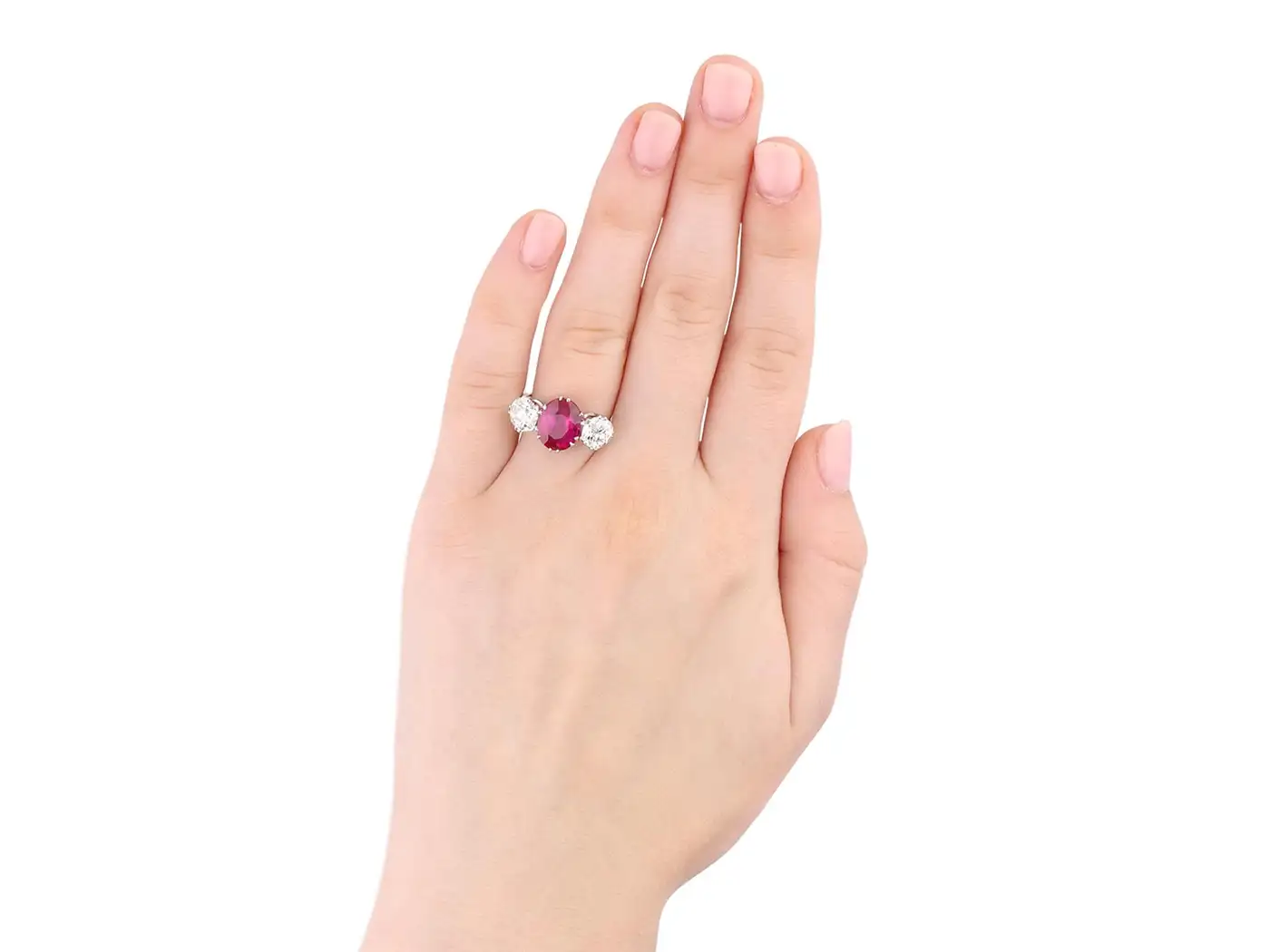Natural Burmese Ruby Diamond Ring, circa 1915 Natural Burmese Ruby Diamond Ring, circa 1915