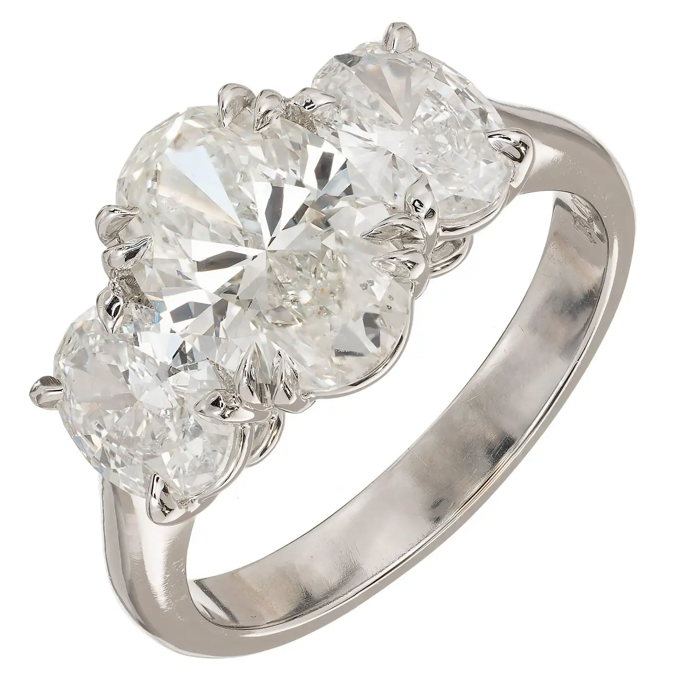 Peter Suchy 2.01 Carat Oval Diamond Platinum Three-Stone Engagement Ring Peter Suchy 2.01 Carat Oval Diamond Platinum Three-Stone Engagement Ring