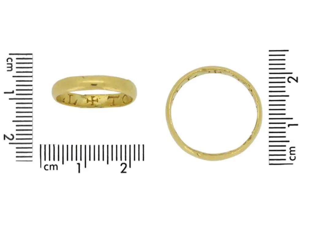 Post Mediaeval Gold Posy Ring TOVT IOVRS LOIALL Post Mediaeval Gold Posy Ring TOVT IOVRS LOIALL