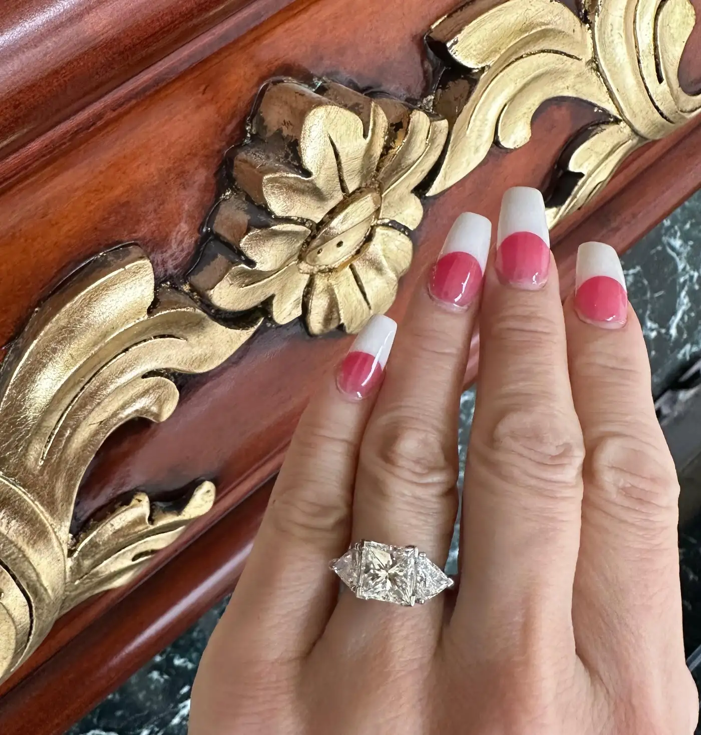 Princess Diamond Ring With 2 Carat Diamond Sides GIA Certified VS2 4.13 Carat Princess Diamond Ring With 2 Carat Diamond Sides GIA Certified VS2 4.13 Carat