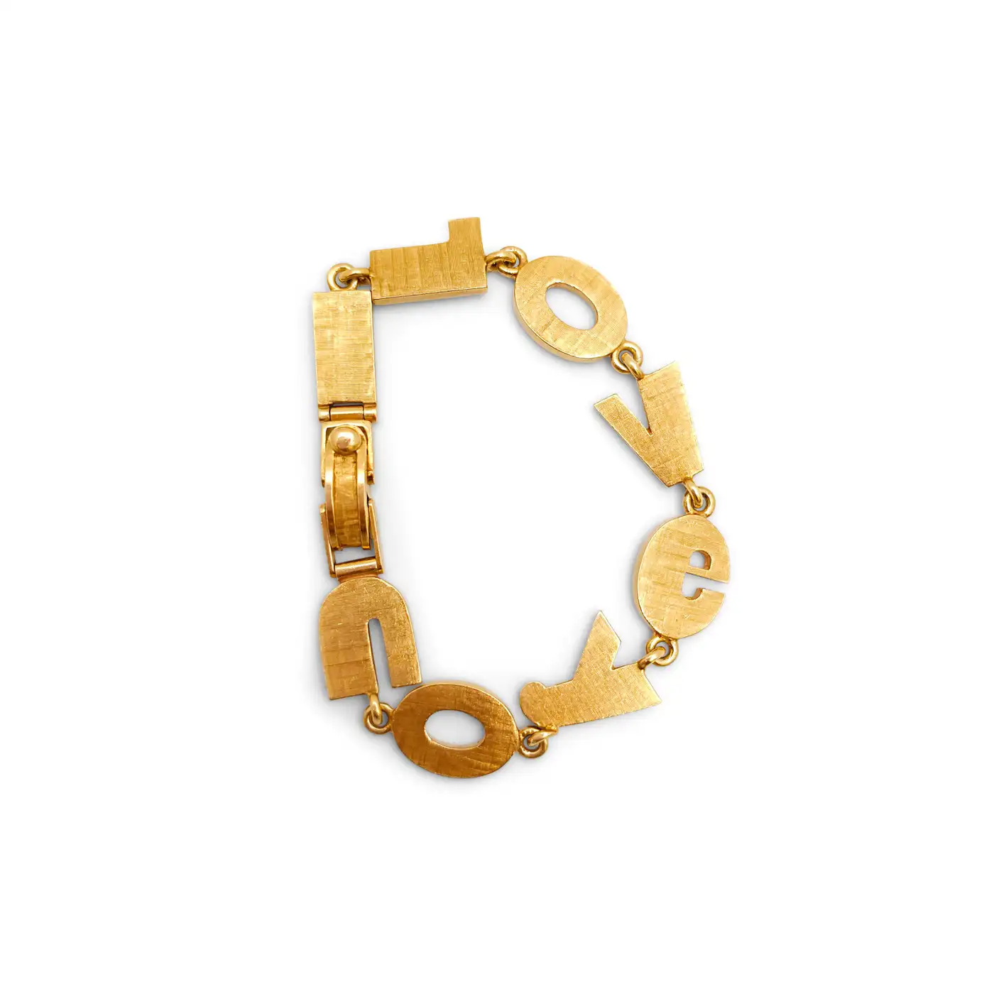 Retro 14 Karat Yellow Gold I Love You Bracelet Retro 14 Karat Yellow Gold I Love You Bracelet
