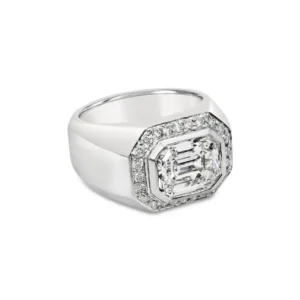 Roman Malakov GIA Certified 3.14 Carats Total Emerald Cut Diamond Men's Ring