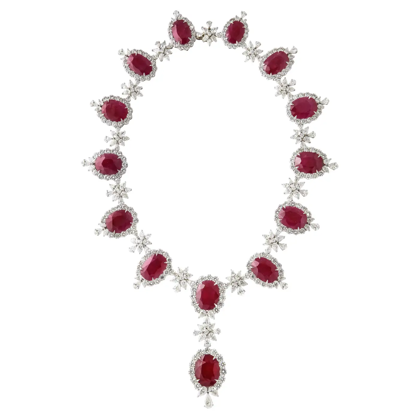 Ruby and Diamond Necklace For Sale Ruby and Diamond Necklace For Sale