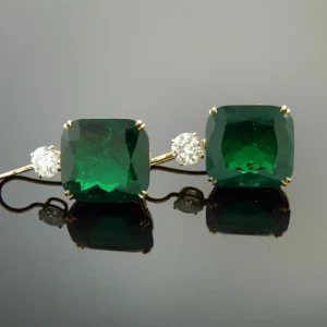 Spectra Fine Jewellery Certified Emerald Diamond Drop Earrings