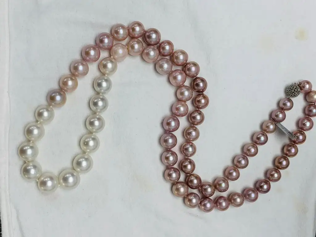 Superb Pink Pearl Ombre Necklace
